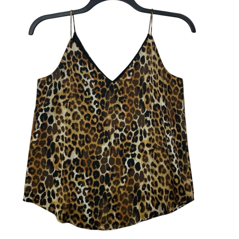 Express Womens Cami Top Small Animal Print V-Neck Spaghetti Strap Lined
